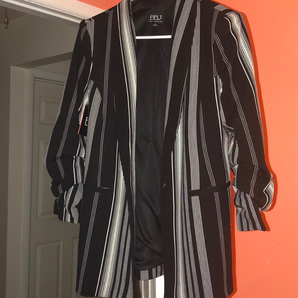 Black and white blazer